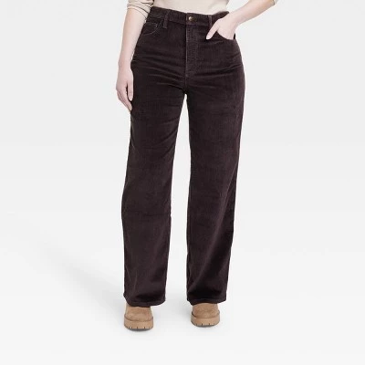 Women's High-Rise Corduroy Wide Leg Jeans - Universal Thread™ Brown 5 Women's High-Rise Corduroy Wide Leg Jeans - Universal Thread™ Brown - Image 3