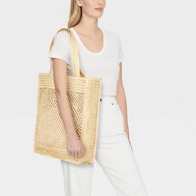 Crochet Tote Handbag - Universal Thread™ Beige 3 Crochet Tote Handbag - Universal Thread™ Beige