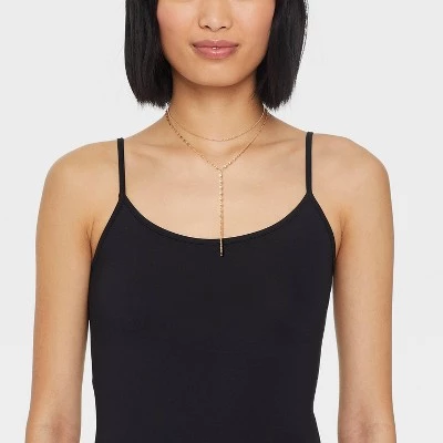 Y-Line Necklace Set 2pc - Universal Thread™ Gold 3 Y-Line Necklace Set 2pc - Universal Thread™ Gold