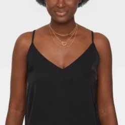 Snake Multi-Strand Chain with Floating Heart Necklace - Universal Thread™ Gold